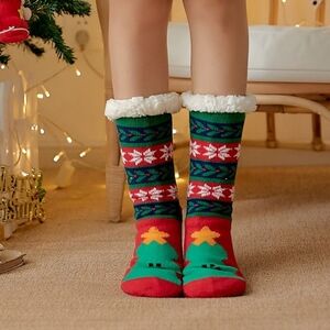 NEW Christmas Cozy Winter Slipper Socks Knit Thermal Fleece Gift